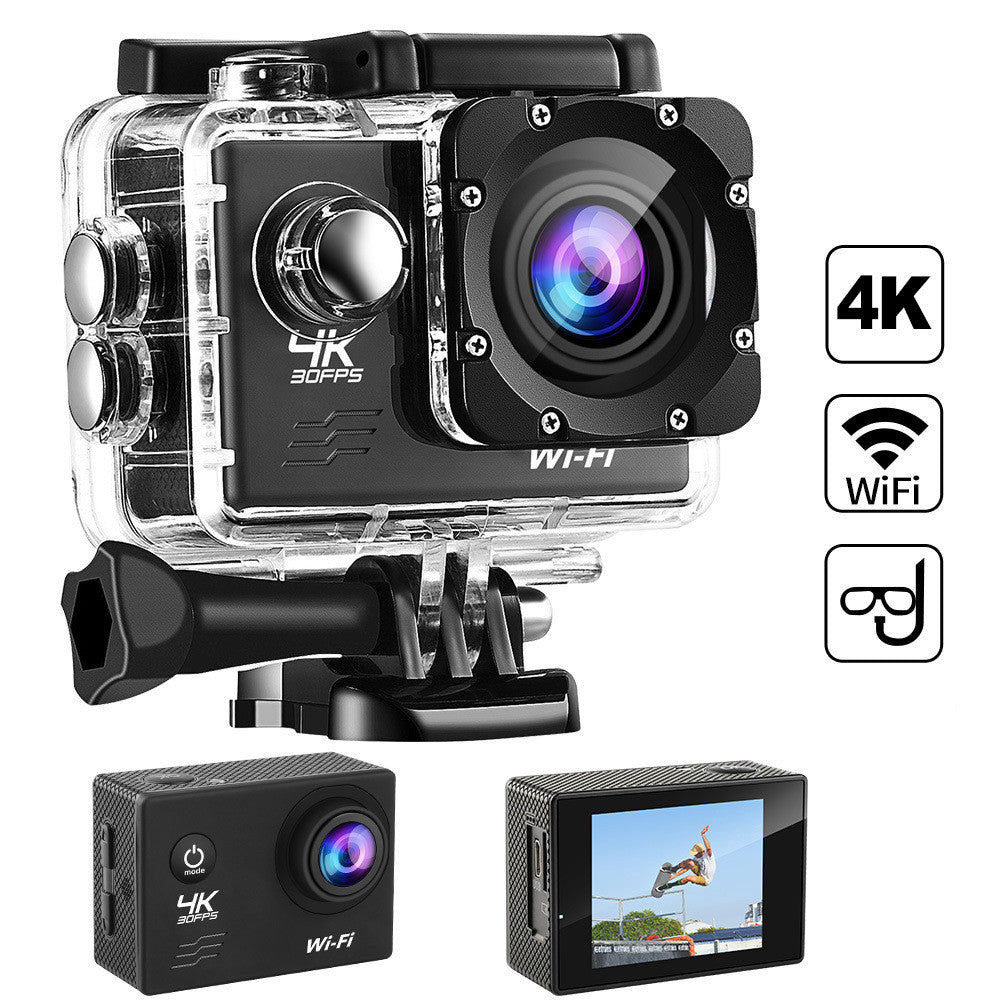 4K Waterproof Action Camera for Outdoor Sports and Diving, Helmet Mount Compatible