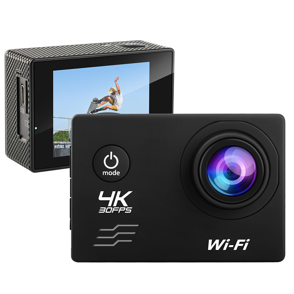 4K Waterproof Action Camera for Outdoor Sports and Diving, Helmet Mount Compatible